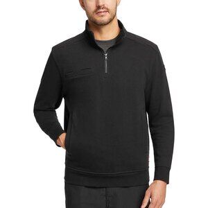 Wolverine Job Shirt Quarter Zip Black, Size Small
